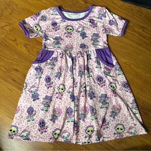 Great Lakes Kids Apparel Horror Dress Pink Purple Ghost Face Haloween It 3T